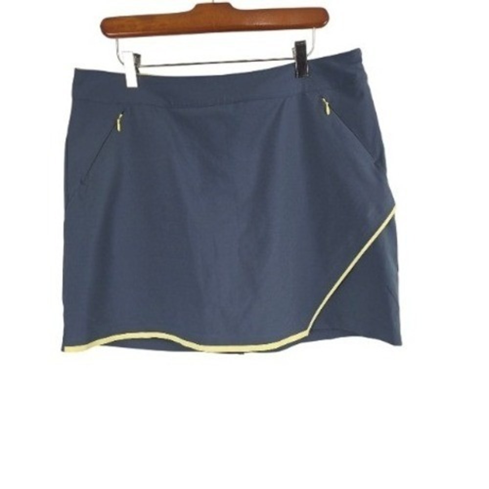 Slazenger‎ Golf Mini Skort 12 Womens Blue Yellow Size Zip Sports Athleisure